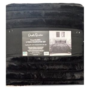 Dwell Studio Full/Queen Black Faux Fur Comforter Set 90”x90”